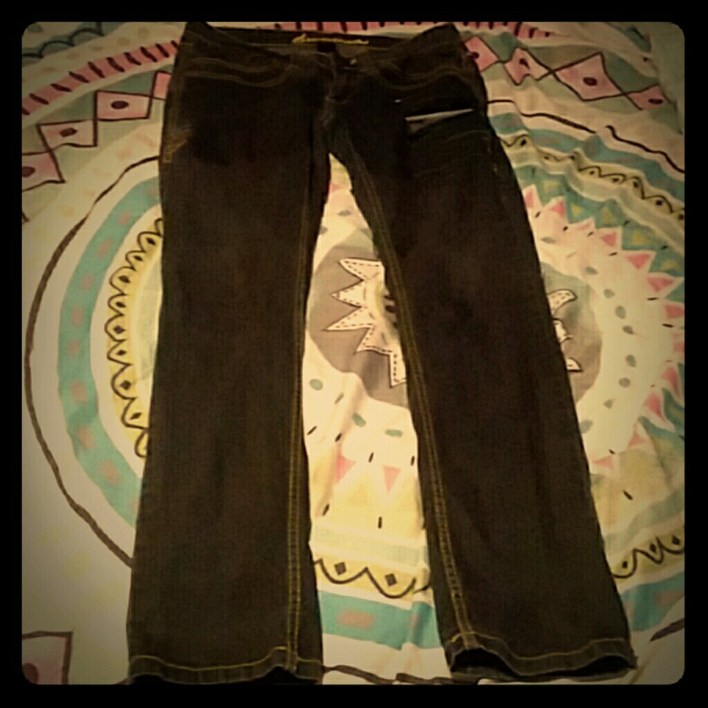 Black and colorful jeans